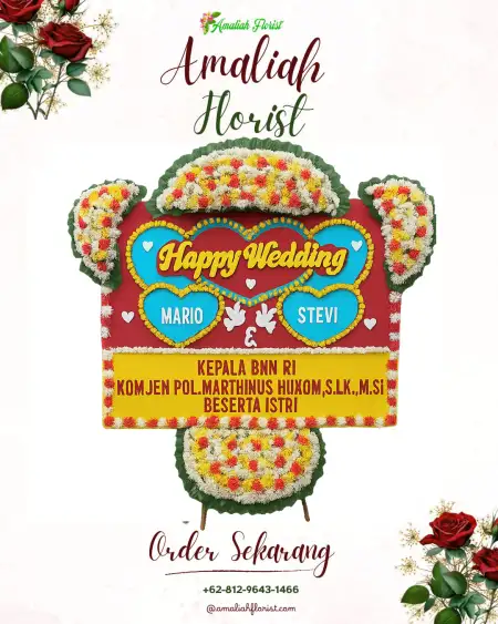 Papan Bunga Pernikahan Karaban